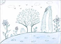 エッサウイラの小学生の絵