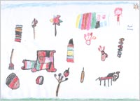 エッサウイラの小学生の絵