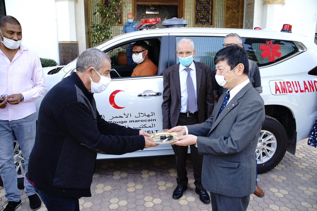 Cérémonie de remise d'une ambulance au Comité du Croissant Rouge Marocain à Midelt, financée dans le cadre du Don japonais  _25/09/2020