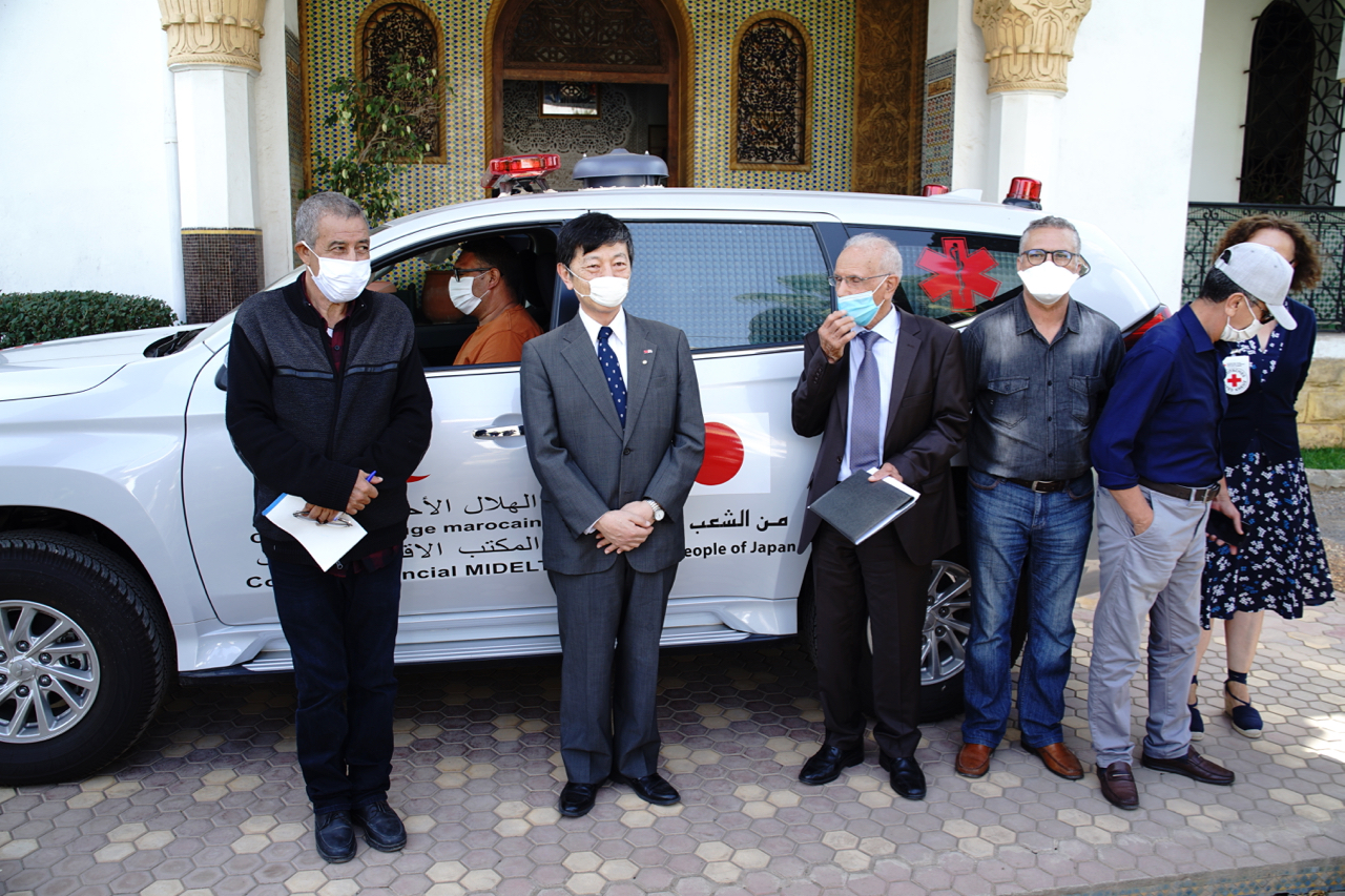 Cérémonie de remise d'une ambulance au Comité du Croissant Rouge Marocain à Midelt, financée dans le cadre du Don japonais  _25/09/2020