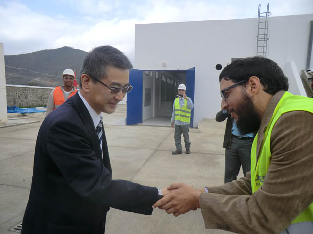 Visite de l’Ambassadeur KUROKAWA au site du projet des travaux du centre de l’eau potable de Bouhmed dans la région Chefchaouen - 2016/10/27