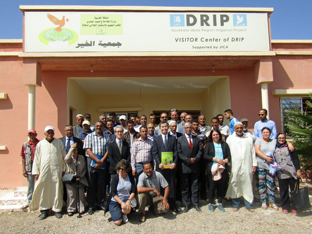 Visite au site du « Projet de l’Amélioration du Système d’Irrigation dans le Périmètre Irrigué des Abda Doukkala » par l’Ambassadeur HANATANI - 29/09/2017