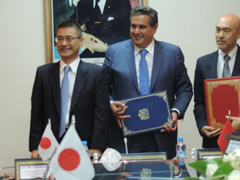 Cérémonie de signature du projet de Construction d’un centre de recherche et de Technologies conchylicole - L’Echange de Notes entre l’Ambassadeur et le Ministre de l’Agriculture et de la Pêche Maritime - 16/06/2015