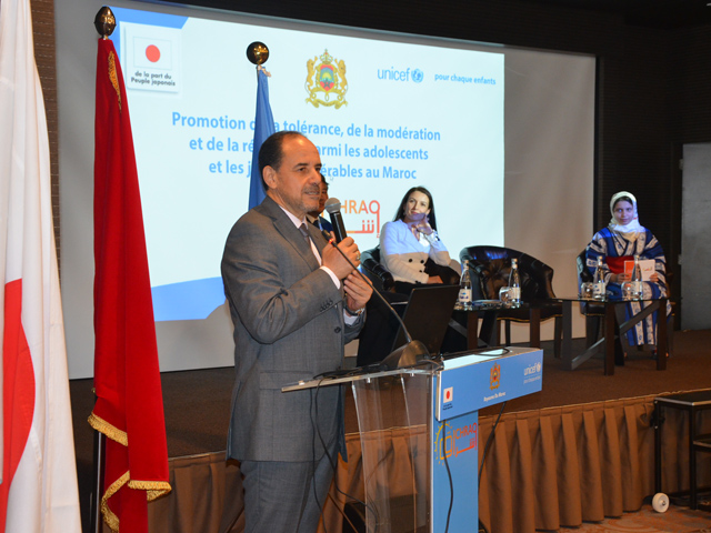 Le lancement du« Programme de la promotion de la tolérance, de la modération et de la résilience parmi les adolescents et les jeunes vulnérables au Maroc » en collaboration avec l’UNICEF