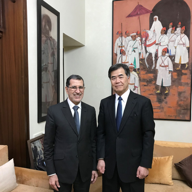 S.E. M. Saad Dine EL OTMANI et l'Ambassadeur Takuji HANATANI - 2018/02/12
