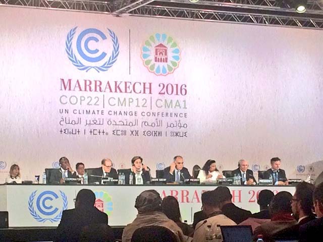 Tenue à Marrakech de la Conférence des Parties de la Convention-Cadre des Nations Unies sur les Changements Climatiques (COP22) et de la 12e Session de la Conférence des Parties agissant en tant que réunion des parties au Protocole de Kyoto (CMP12)