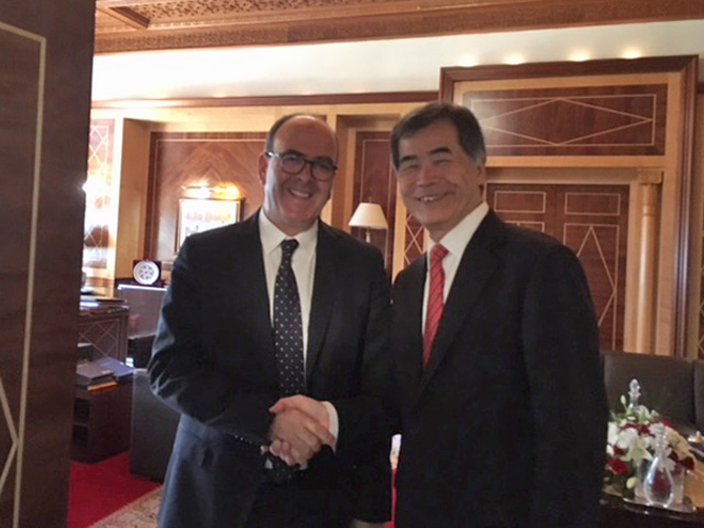 L’Ambassadeur Hanatani a rendu une visite de courtoisie auprès du S.E.M. Abdelhakim BENCHAMACH, Président de la Chambre des Conseillers- 11/07/2017