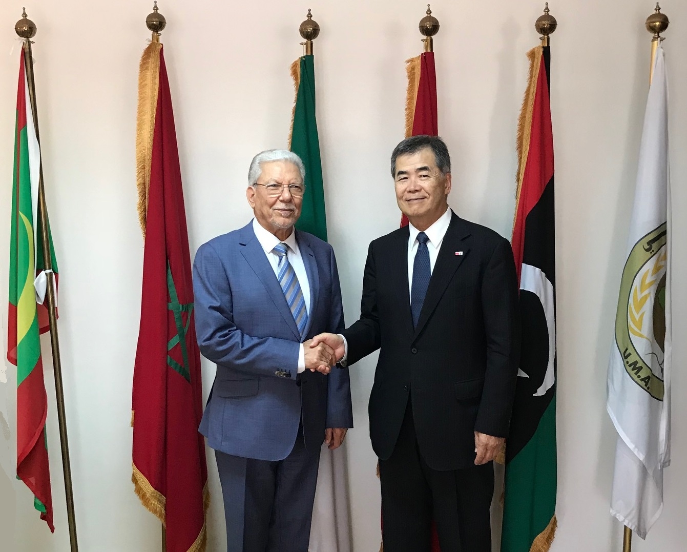 L’Ambassadeur Hanatani a rendu une visite de courtoisie auprès de S.E. M. BACCOUCHE, Secrétaire Général de l’UMA (le 23 juillet 2019) 