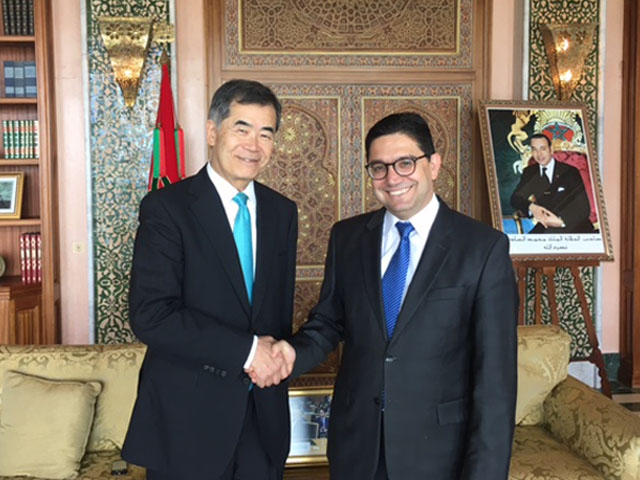 L’Ambassadeur Hanatani a rendu une visite de courtoisie auprès du S.E.M. Nasser BOURITA, Ministre des Affaires Étrangères et de la Coopération Internationale- 25/07/2017