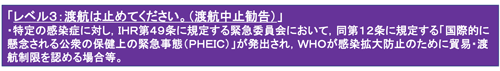 感染危険情報レベル３