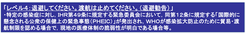 感染危険情報レベル４
