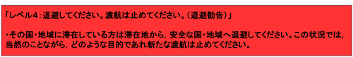 危険情報レベル４